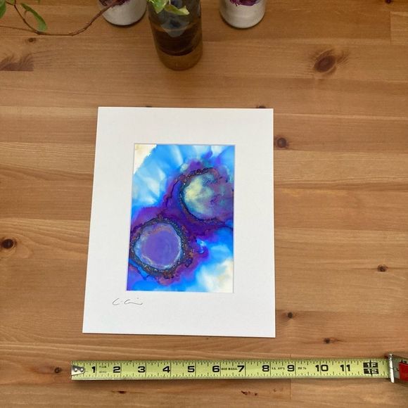 New Original Signed Artwork Colorful Alcohol Ink on Paper - Picture 6 of 6